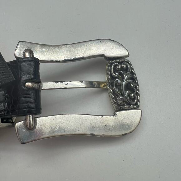 Brighton Marcus Reversible Leather Belt Brown Black Two Tone Gold Silver M/L - Picture 8 of 11